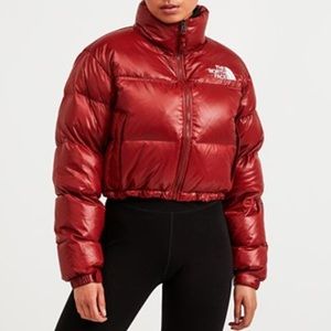 North face nuptse red puffer